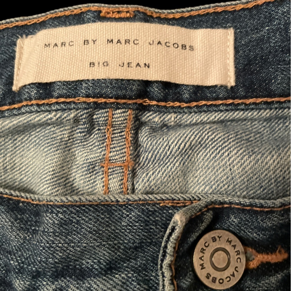 Marc Jacobs RARE big jeans DOUBLE TROUBLE denim sz 27 oversized selvege 32 waist - Picture 10 of 12